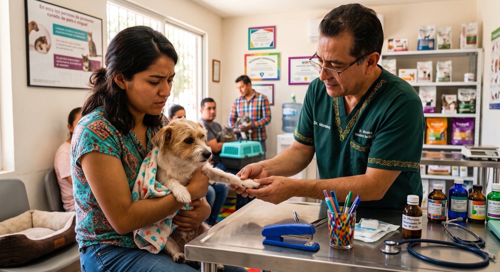 Situación cotidiana relacionada con el cuidado de una mascota